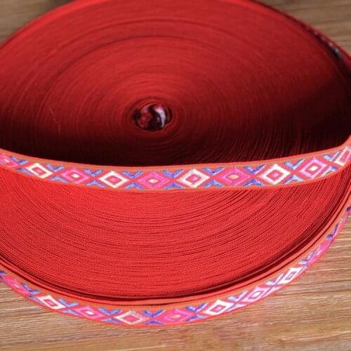 Embroidery ethnic jacquard webbing woven tape lace ribbon trim 1.2cm tribal boho DIY garment bag gift accessory native zakka sew