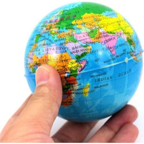 Hand Wrist Exercise Stress Relief Squeeze Soft Foam Massage Ball for Women Men Supply Rubber Balls Foam World Map