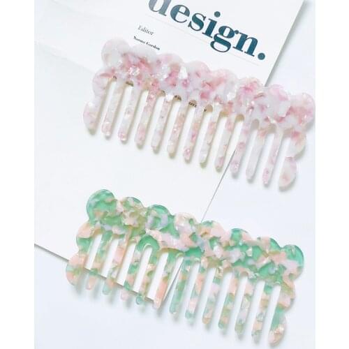 Fashionable and Exquisite Acetate Comb Marble Wave Leopard Hairdressing Comb Lovely Fresh and Portable Anti-static Comb for Girl