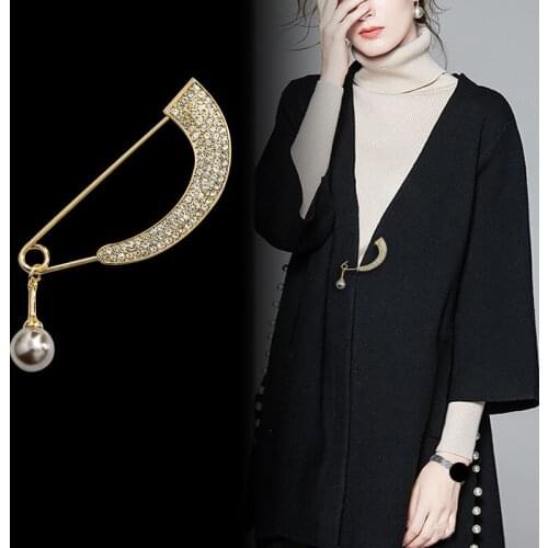 Fashion New Sweater Brooch Rose Flower Corsage Camellia Long Needle Pin For Women Shawl Shirt Collar Accessories