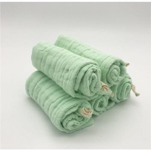 5PCS/ Set Baby Muslin Washcloths Natural 100%Cotton Baby Wipes Soft Newborn Baby Face Towel Size 12x12 Inch Multicolors