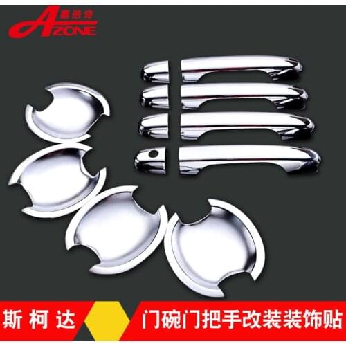 For Skoda Rapid 2011 2012 2013 2014 2015 2016 High Quality ABS Chrome Door Handle Covers trim Overlays