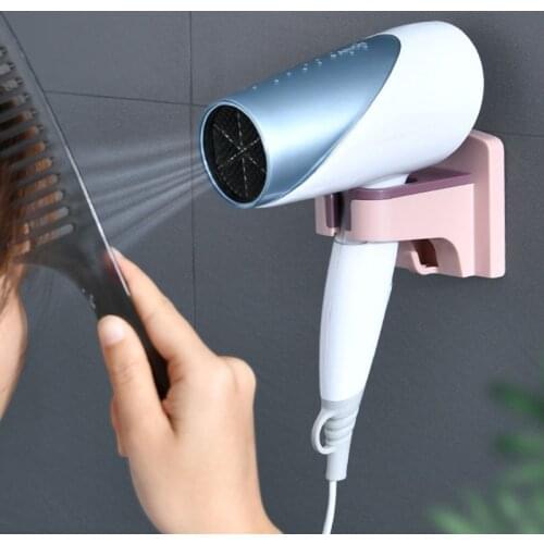 Wall-mounted Hair Dryer Holder Bathroom Shelf Storage Hairdryer Rack Organizer Hanger Bathroom Accessories