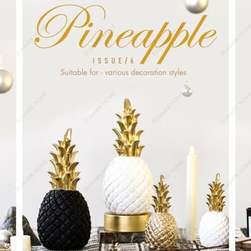 Nordic Resin Crafts Golden Pineapple Desktop Decoration Ornament Living Room Bedroom Study Decoration Crafts Ornament