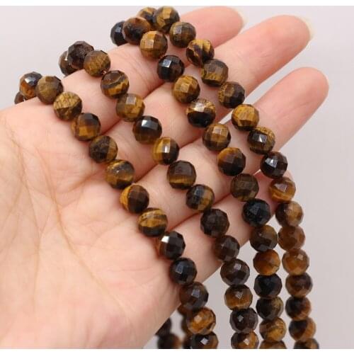 New Style Natural Stone Beads Tiger Eye Stone Round Section Loose Bead 8 MM For Jewelry Making DIY Necklace Earrings Accessory