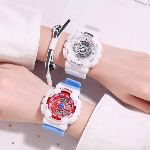 New Girls Watches Womans Dual Display Watch 2021 Minimalism Style Pointer Digital Wristwatch LED Luminous Waterproof Clock Gifts