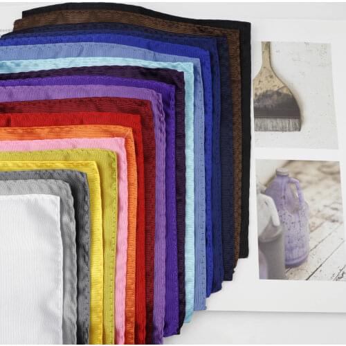 Solid Color Pocket Square Vintage Fashion Party High Quality Mens Handkerchief Polyester Hanky For Business Suit Accessories