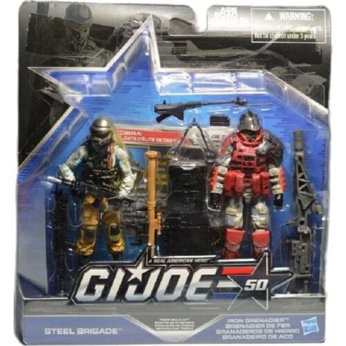 Original Hasbro G.I. Joe 50th Two-person suit STEEL BRIGADE IRON GRENADIER Action & Toy figures Model Toys For Children