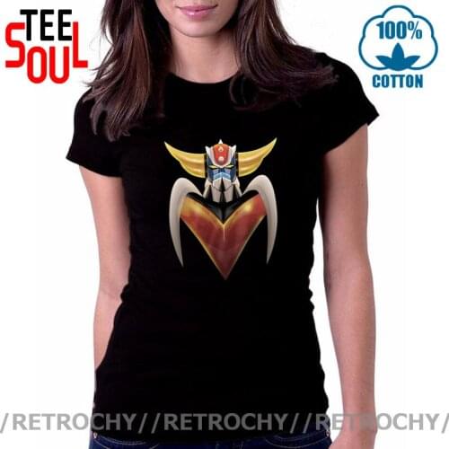 Retrochy Japan style Mazinger Z Printed T shirt UFO Robot Grendizer Goldorak New hot sale 100%Cotton O Neck women Short T Shirts