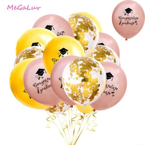 15PCS Set of Latex Balloons Graduation Season Congratulate Graduate Party Decoration School Misunderstanding Decoration