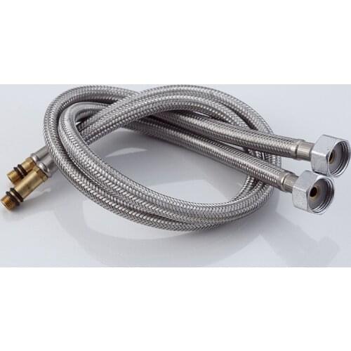 Stainless steel pointed high pressure hose cold and hot water inlet pipe fittings, stainless steel corrugated hose 4”60cm