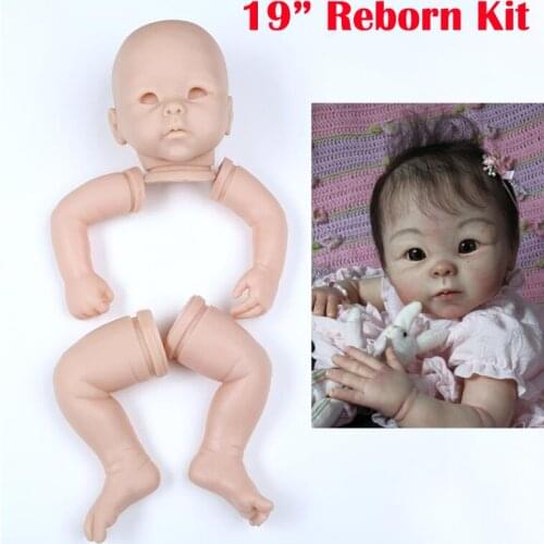 19" Silicone reborn baby doll mold 48cm simulation handmade doll kits parts fashion toddler accessories can DIY model