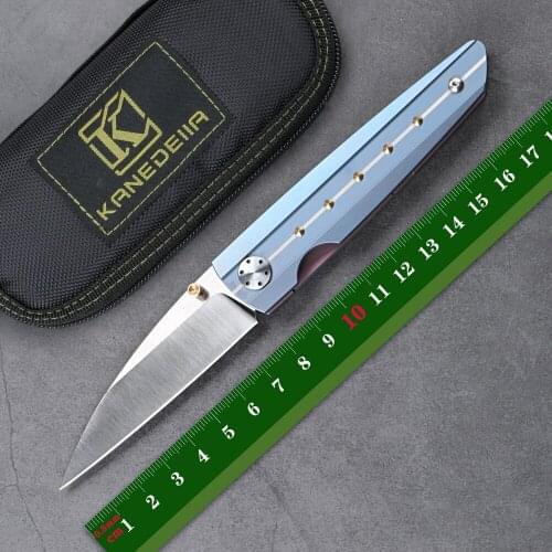 Kanedeiia Wimpff Thumb Stud Flipper Folding Knife Titanium Handle M390 Blade Cycling Camping Hunting Fruit Pocket EDC Tools