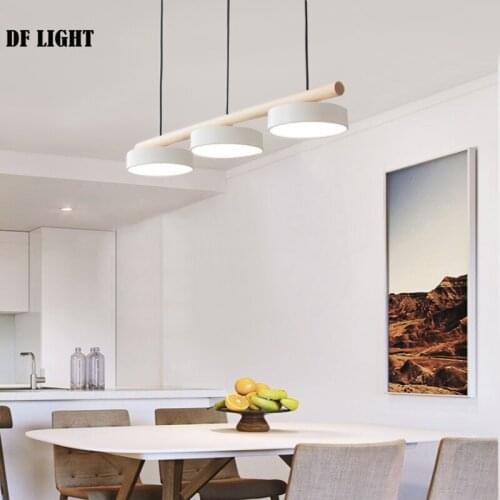 Modern Creative LED Chandelier Dining Room Study Ceiling Light Living Room Wooden Wrought Iron Lamp Cafe Indoor Lighting Fixture