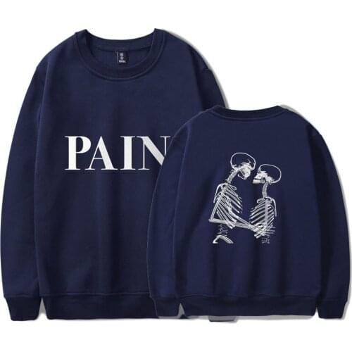 Nessa Barrett Social Media Star Pain Print Capless Long Sleeve Hoodies Sweatshirts 2021 Hot Sale Casual 4XL Unisex Clothes