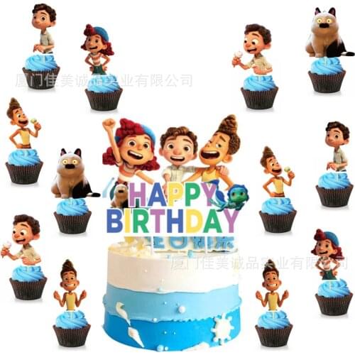 Disney Animation Luca Pixar Birthday Theme Party Decoration Flag Pull Balloon Arrangement Baby Shower Decorations Kids Toys
