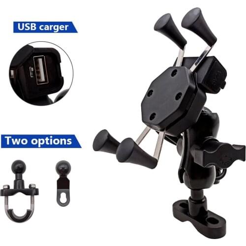 Universal Motorcycle Mobile Phone Holder With USB Fast Charger Switch For Suzuki gsxs 1000 rgv 250 gsr 600 750 GSXR1000 GSXR1100