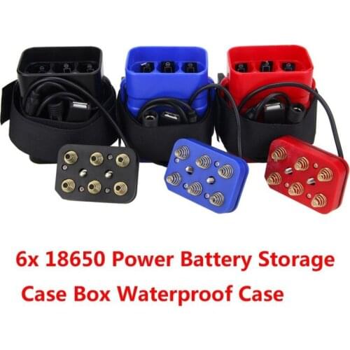 Waterproof Plastic 6x 18650 Battery Pack Case Holder Cover DC/USB Output For Bike Bicycle light Lamp And Mobile Phone