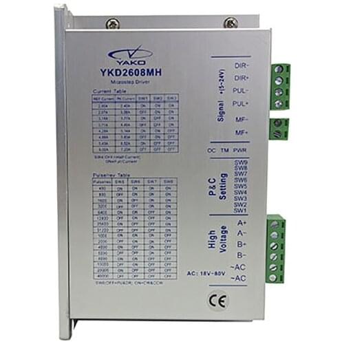 YAKO YKD2608MH CNC router NEWCARVE two-phase stepper motor driver NEMA23