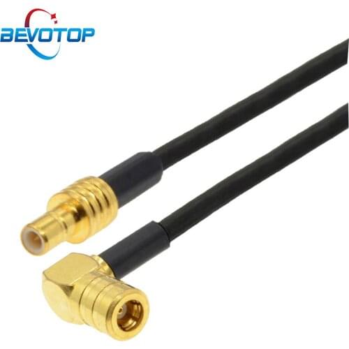 1pcs Straight SMB Male to SMB Female Right Angle Adapter Pigtail Satellite Radio Extension Cable RG174 RF Coaxial Cable Cord