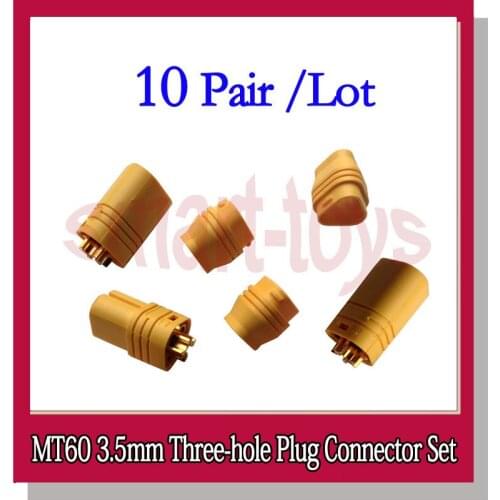 10pair MT60 3.5mm Motor Plug / Connector Set for RC lipo battery FPV Multicopter ESC Housing Lipo Motor