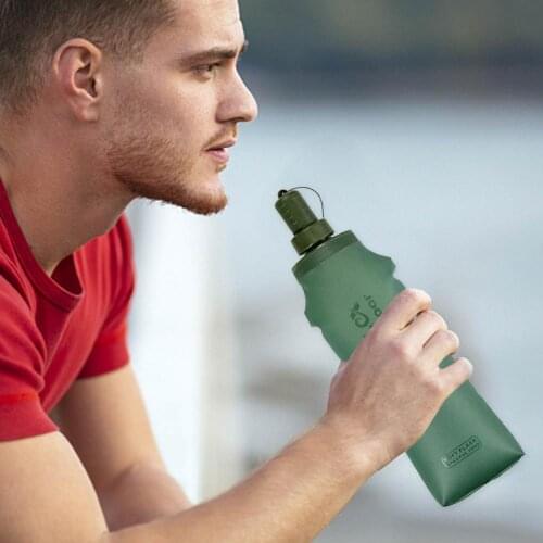 250/500ML Soft Water Bottles TPU Folding Flask For Running Climbing Food-grade Bottle Outdoor Foldable Sports Water Container