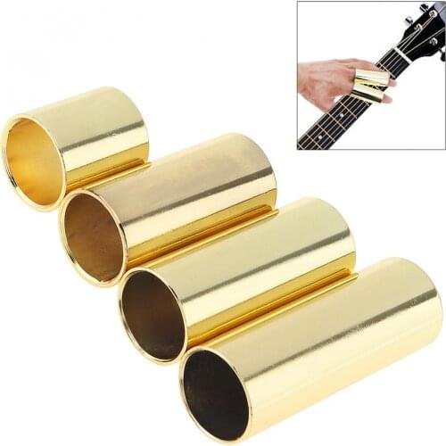 4pcs/lot Gold Plated Steel Guitar Slide Electronic Guitarra Smooth Edge Slider Guitar Accessories