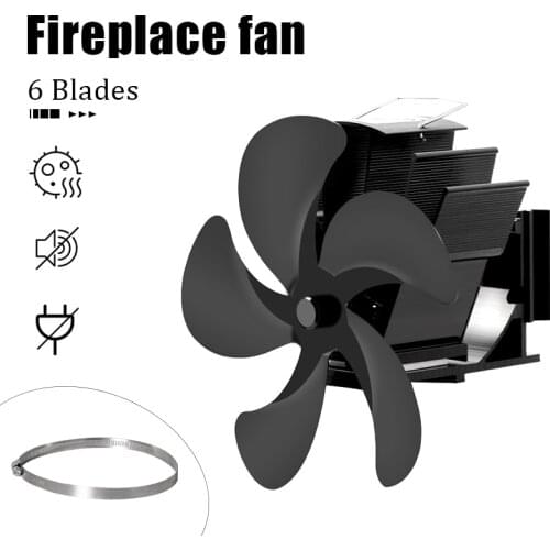 5 Blade Wall Mouted Fireplace Fan Heat Powered Stove Fan Log Wood Burner Ecofan Quiet Fireplace Fan Efficient Heat Distribution