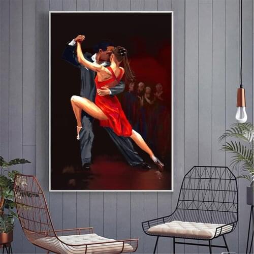 Abstract Painting Dance Canvas Posters Vintage Tango Home Decoration Print Wall Art Pictures Charming Women Party DANCER Art