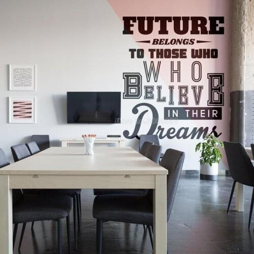 Future Belongs To Those Who Believe In Their Dreams Art Inspirational Vinyl Wall Quote Decal Stickers Office Decoration LL2408