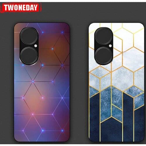 For Huawei P50 Pro P50Pro Case Soft Silicon TPU Back Cover Flower Painted bumper coque protect Shell For Huawei P50 P 50