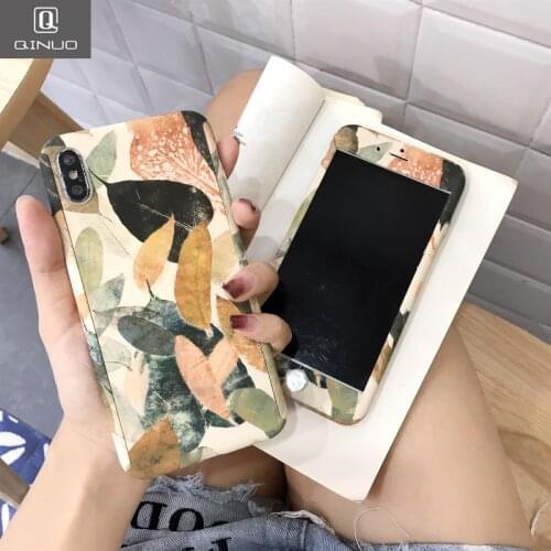 Retro Leaves 360 Full Body Phone Case For iPhone 11 Pro XS Max X XR Flowers Cover For iPhone 7 8 6 6S Plus X 5 5S SE Plants Capa