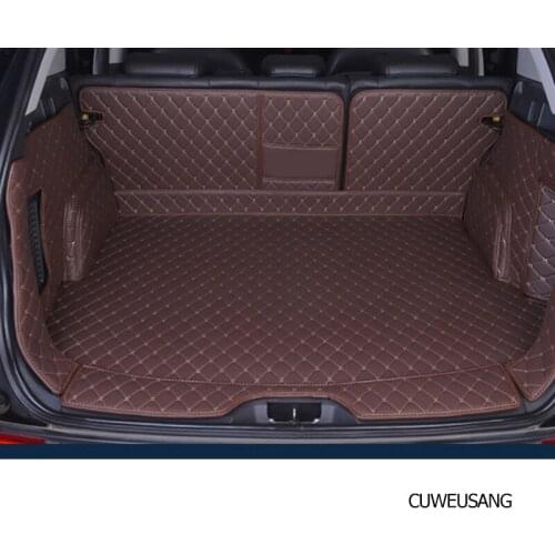 CUWEUSANG leather car trunk mats for Subaru XV 2012-2017 2019-2021 years cargo liner accessories interior boot