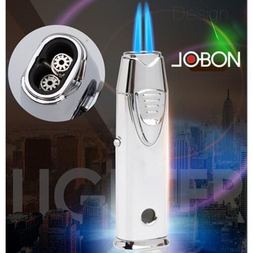 Jobon jet double blue flame gas butane torch lighter for cigarette cigar without gift box