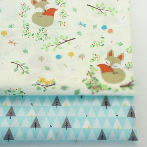 Branch Fox Cotton Fabric Diy Sewing Craft Bedding Textile Home Decor Tecido Tela Crib Patchwork Baby Cloth Tissus au Metre