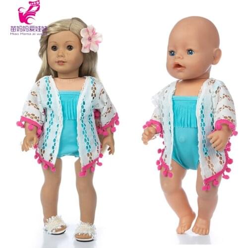 17 inch baby doll clothes set bikini Beach blouse 18 inch girl doll swimming clothing