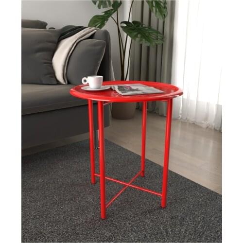 Red Foldable Metal Coffee Table