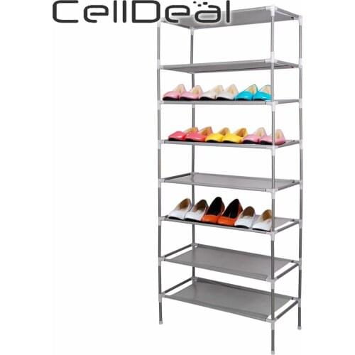 CellDeal Multi Layers Tiers Simple Non-Woven Fabric Shoe Rack Storage Organizer Cover Cabinet Shelf Shoes Rack Shoe Storage