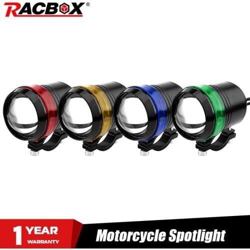 2PCS Motorcycle Spotlight U2 Angel Eyes LED U3 High Low Beam Flashing lamp White 1800LM Waterproof motorbike Head lamp 4 colors