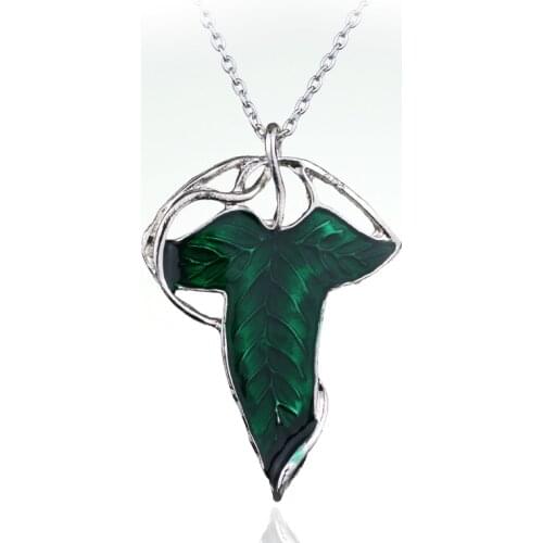 MQCHUN Hot Lord Of The Elven Leaf Arwen Evenstar Alloy Pendant Elves Aragorn Green Leaves For Man And Woman Movie Jewelry -30