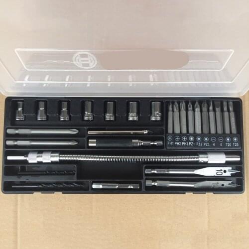 21/26Pcs Multifunction Impact Drill Bit Set Electric Drill Accessories Hardware Tool Combination Flexible Shaft Connecting Rod