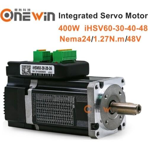 400W NEMA24 Integrated Closed loop Servo Motor 3000rpm 48V 1.27Nm iHSV60-30-40-48