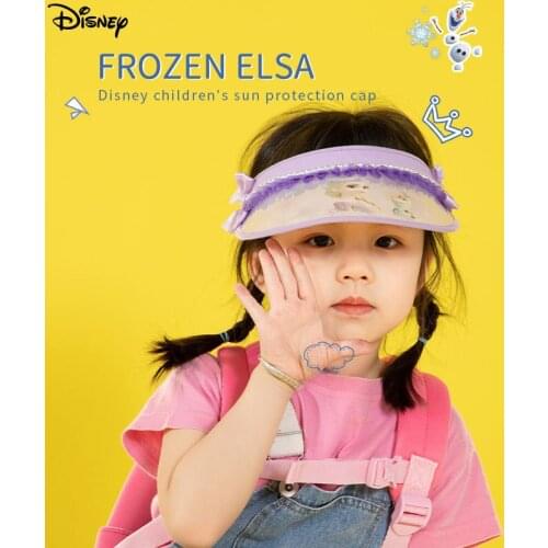 New Disney Bucket Hat Empty Top Summer Sun Hat for Children PP PE Sun Visor Cartoon Outdoor Beach Ventilation Adjustable