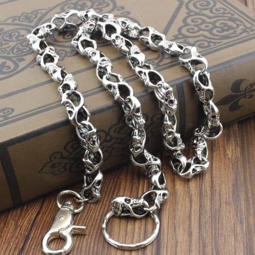 New Arrived Biker Wallet Chain Trucker Heavy Skull Long Metal Keychain for MC Clothing Garment