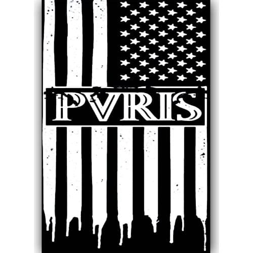 New Custom PVRIS Flag USA Rock Music Band-Silk Art Poster Wall Sticker Decoration Gift