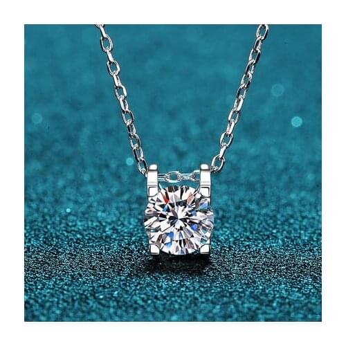 Pouring shiny moisanite gemstone necklace women silver necklace jewelry 925 sterling silver birthday gift New year memento