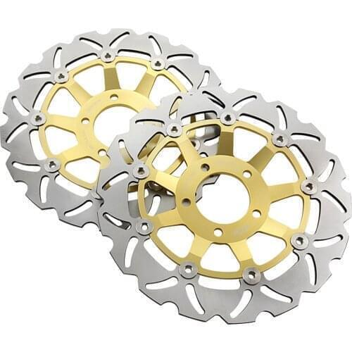 2pcs Gold Motorbike Front Brake Disc Rotors For Suzuki GSX750/750F/600F/R400 & SV 650/S DER./IZO. & RF600/400R