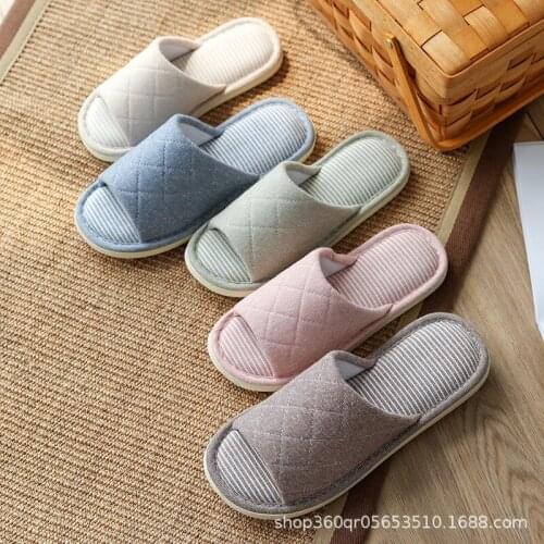Mens and Womens Slippers, Home Lovers Slippers, Non-slip Comfortable Knitted Cotton Drag, Autumn and Winter Indoor