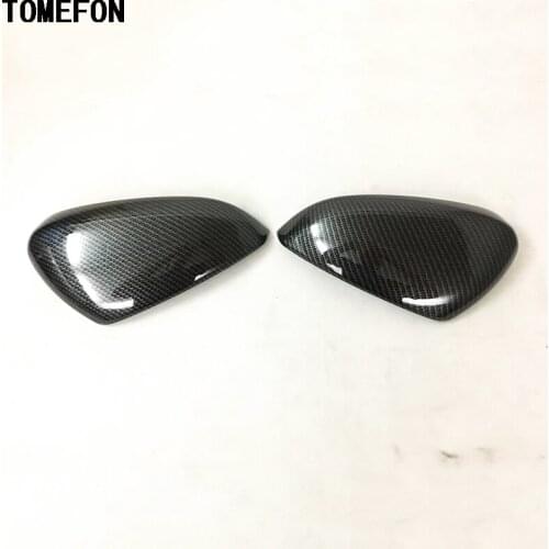TOMEFON ABS Carbon Fiber For Peugeot 3008 GT 2017 2018 Side Door Rear View Rearview Mirror Case Cap Cover Accessories 2pcs /Set