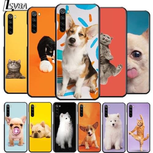 Dog Cat Animal for OPPO Reno 2 Z 2Z 2F 3 4 4Z 4F 4SE 5 Pro 4G 5G ACE 10X ZOOM F7 A5 A9 2020 Soft Black Phone Case